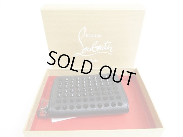 Photo12: Christian Louboutin Panettone Black Leather Round Zip Coin Purse #a923