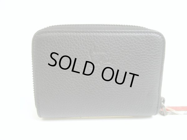 Photo2: Christian Louboutin Panettone Black Leather Round Zip Coin Purse #a923