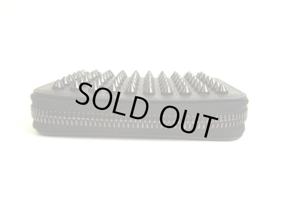 Photo6: Christian Louboutin Panettone Black Leather Round Zip Coin Purse #a923