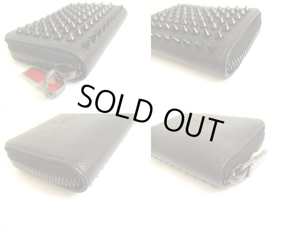 Photo7: Christian Louboutin Panettone Black Leather Round Zip Coin Purse #a923