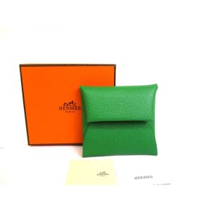 Photo: HERMES Bamboo & Rose darling Chevre Myzore Leather Coin Purse Bastia #a925