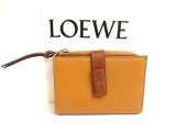 Photo: LOEWE Light Camel Pecan Color Leather Bifold Wallet Compact Wallet #a931