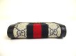 Photo6: GUCCI GG Navy Blue Leather Beige Ophidia GG Canvas Bifold Wallet #a933