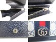 Photo9: GUCCI GG Navy Blue Leather Beige Ophidia GG Canvas Bifold Wallet #a933