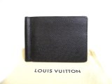 Photo: LOUIS VUITTON Taiga Black Leather Bifold Bill Wallet Purse #a938