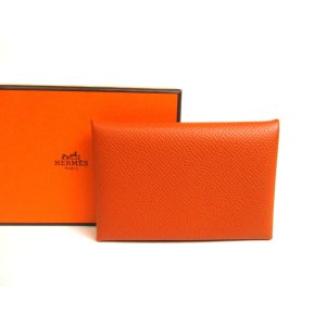 Photo: HERMES Veau Epson Veau Epson Leather Card Case Card Holder Calvi #a947