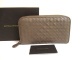 Photo: BOTTEGA VENETA Intrecciato Beige brown Leather Round Zip Wallet Purse #a950