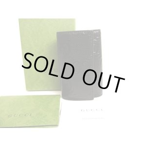 Photo: GUCCI GG embossed Black Leather 6 Pics Key Chain #a952