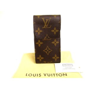 Photo: LOUIS VUITTON Monogram Leather Brown Cigarette Cases #a954