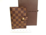 Photo: LOUIS VUITTON Damier Leather Document Holder Small Ring Agenda Cover #a957