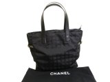 Photo: CHANEL New Travel Black Nylon Leather Tote Bag Hand Bag Shoppers Bag #a958