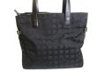 Photo2: CHANEL New Travel Black Nylon Leather Tote Bag Hand Bag Shoppers Bag #a958
