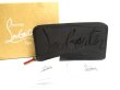 Photo1: Christian Louboutin Panettone Black Leather Round Zip Wallet #a962