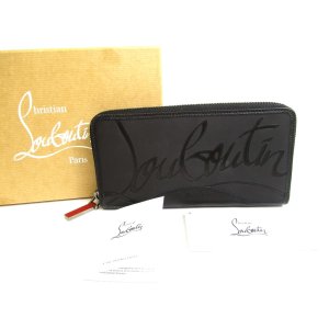 Photo: Christian Louboutin Panettone Black Leather Round Zip Wallet #a962