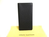 Photo: LOUIS VUITTON Ardoise Taiga Leather Checkbook Card Bill Wallet #a965