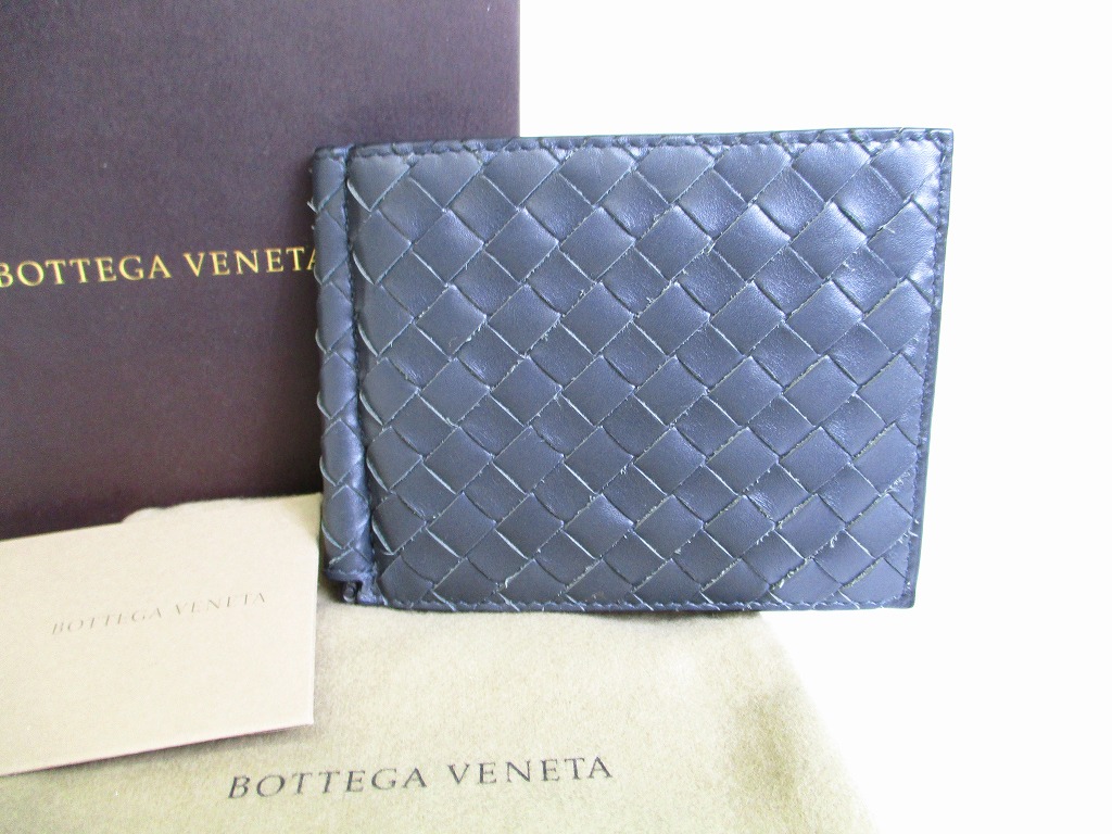 Photo1: BOTTEGA VENETA Intrecciato Gray Leather Bifold Bill Wallet Purse #7476