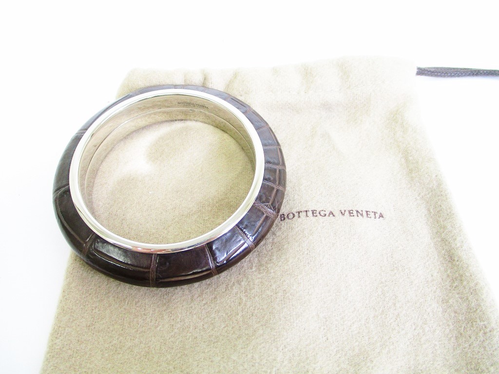 Photo1: BOTTEGA BENETA Leather and Silver 925 Bracelet Bangle #7591