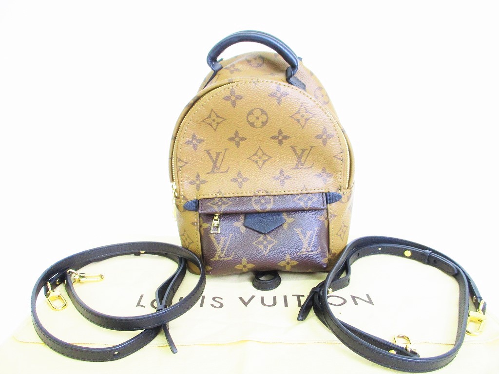 Photo1: LOUIS VUITTON Monogram Reverse Canvas Backpack Palm Springs Mini #7778