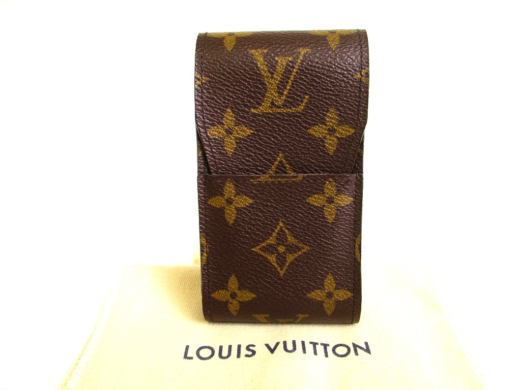 Photo1: LOUIS VUITTON Monogram Leather Brown Cigarette Cases #9964