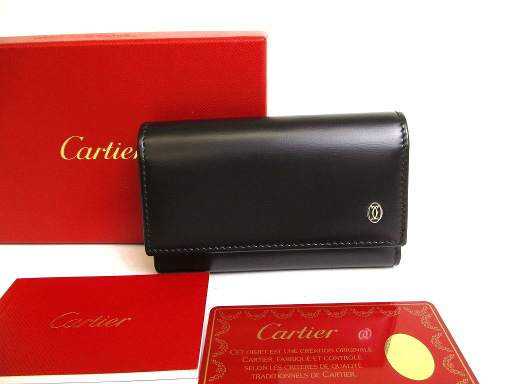 Photo1: Cartier Pasha de Cartier Black Leather 6 Pics Key Cases #9997