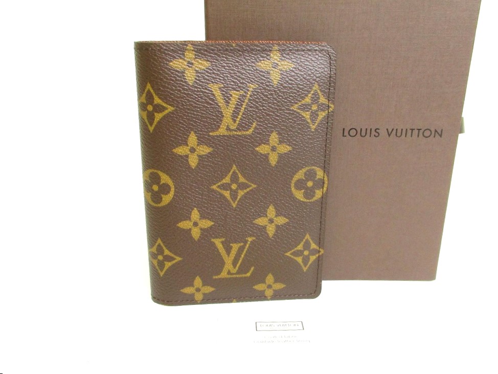 Photo1: LOUIS VUITTON Monogram Brown Leather Passport Holder ID Holders #a004