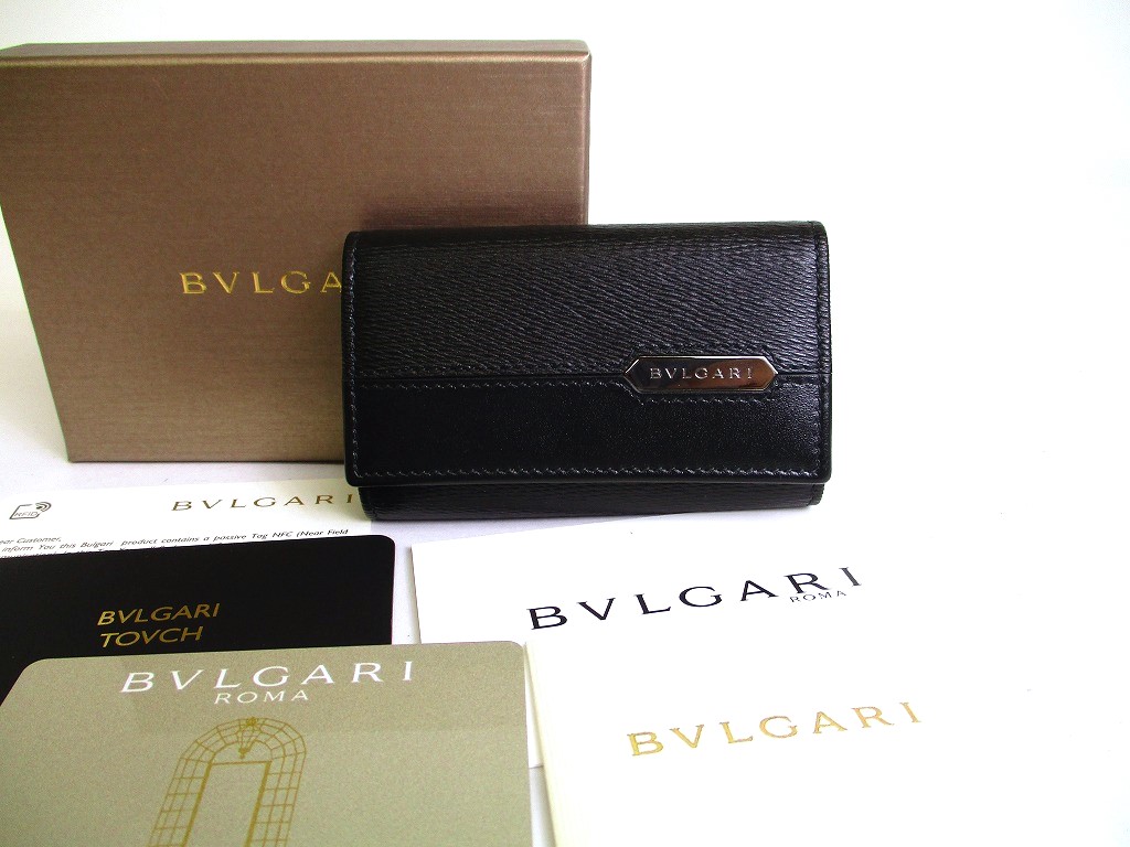 Photo1: BVLGARI Black Leather 6 Pics Key Cases #a086