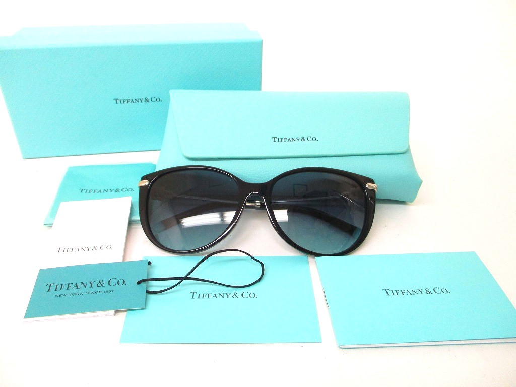 Photo1: Tiffany & Co. Gray Lens Silver Frame Sunglasses Eye Wear #a133