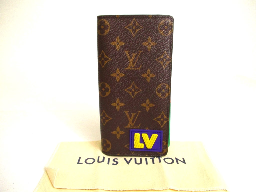 Photo1: LOUIS VUITTON Monogram Flap Wallet Portefeuille Brazza NM Rubber Patch #a186