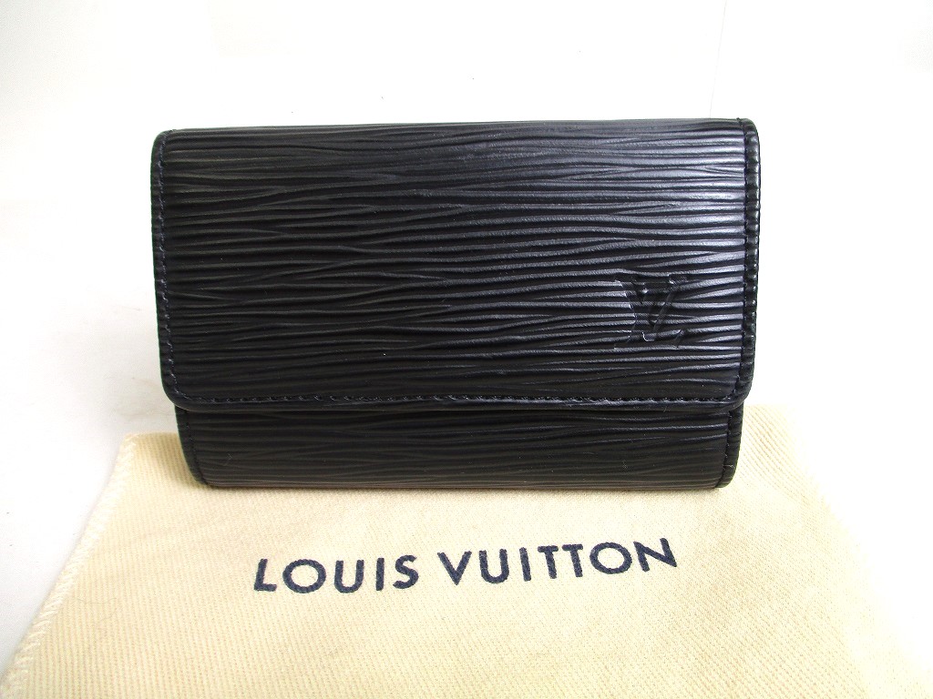 Photo1: LOUIS VUITTON Epi Black Leather Multicles 6 Key Cases #a335