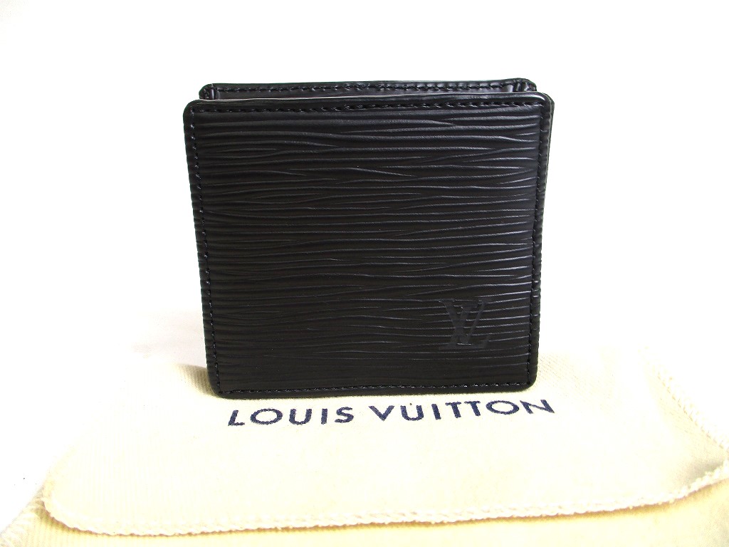 Photo1: LOUIS VUITTON Epi Black Leather Coin Purse Porto Monnaie Boite #a522