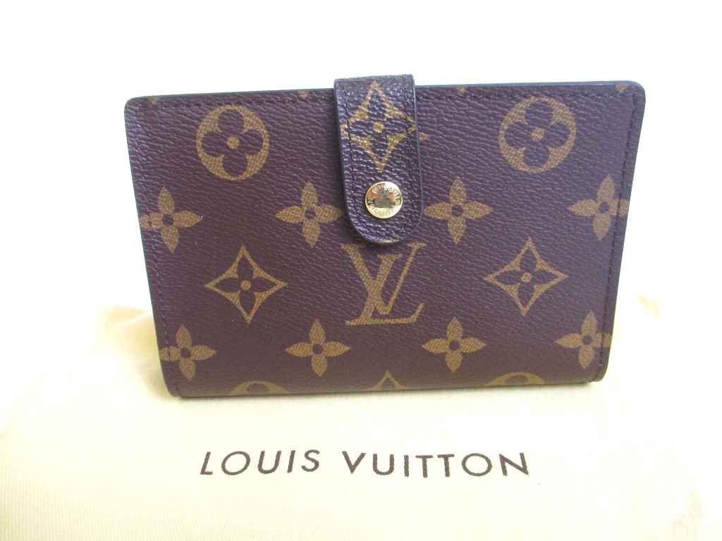 Photo1: LOUIS VUITTON Monogram Brown Leather Bifold Wallet Viennois #a628