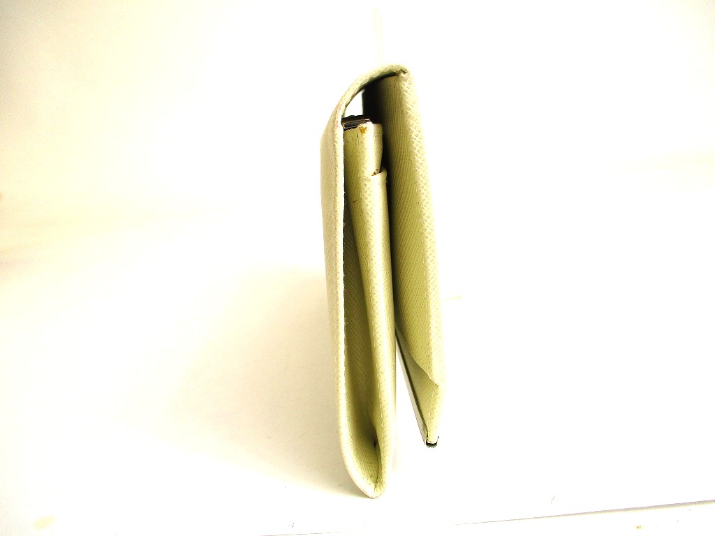 Photo4: Salvatore Ferragamo Gancini Pearl White Leather Flap Long Wallet #a891