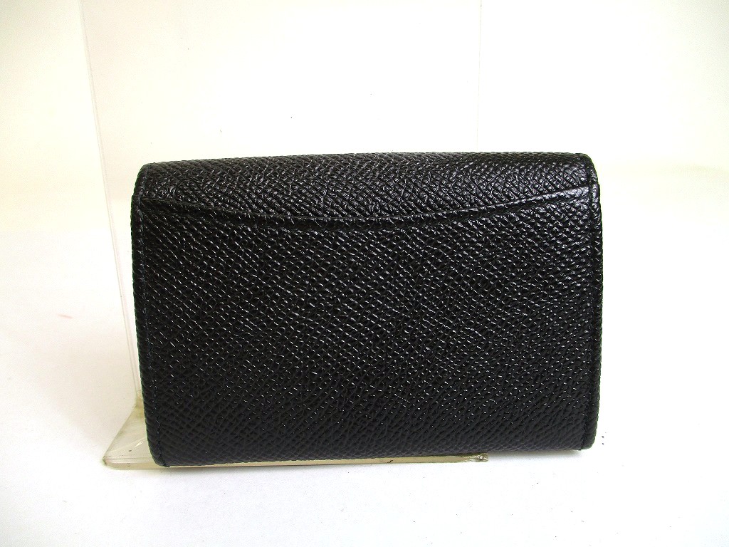 Photo2: BVLGARI Black Leather Logo Clip Coin Purse #a895