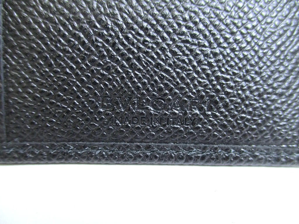 Photo10: BVLGARI Man Black Leather Flap BIfold Long Wallet #a897