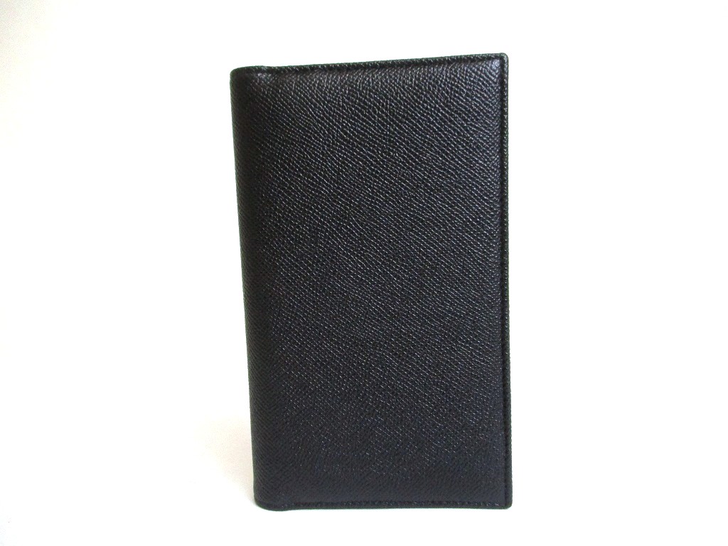 Photo2: BVLGARI Man Black Leather Flap BIfold Long Wallet #a897