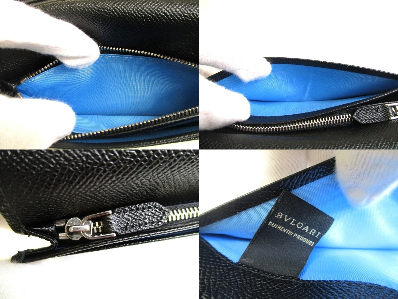 Photo9: BVLGARI Man Black Leather Flap BIfold Long Wallet #a897