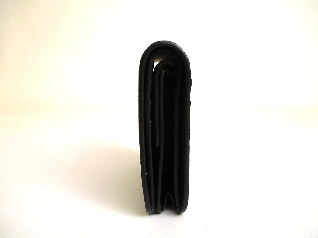 Photo3: BALENCIAGA Black Leather Bifold Wallet Compact Wallet #a898