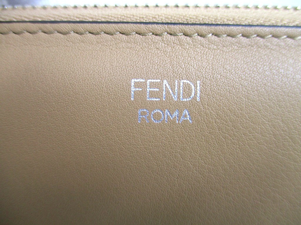 Photo11: FENDI Peekaboo Beige Leather Zip Around Long Wallet #a899