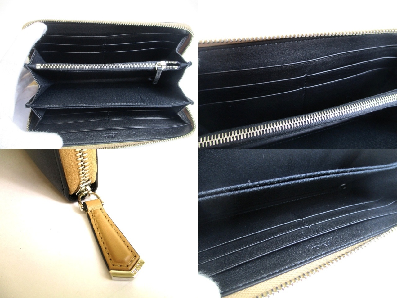 Photo8: FENDI Peekaboo Beige Leather Zip Around Long Wallet #a899
