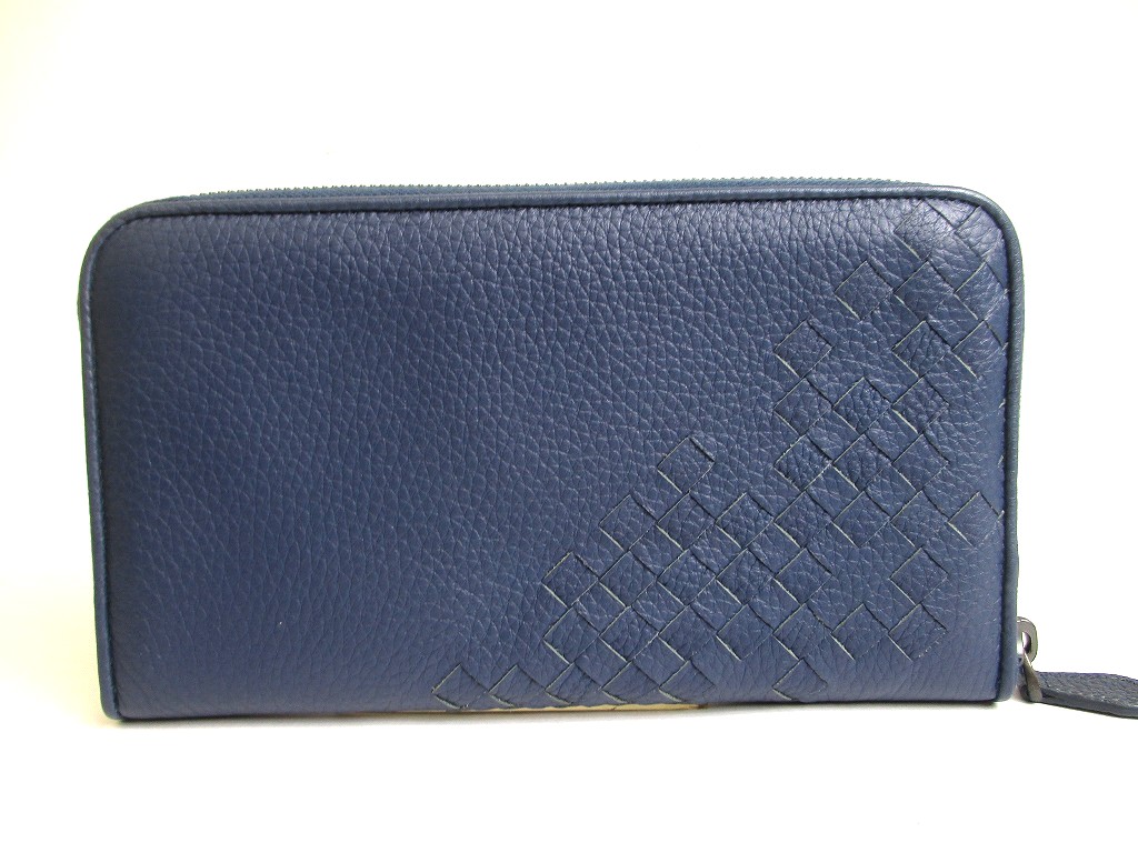 Photo2: BOTTEGA VENETA Intrecciato Green Tricolor Leather Round Zip Wallet Purse #a904