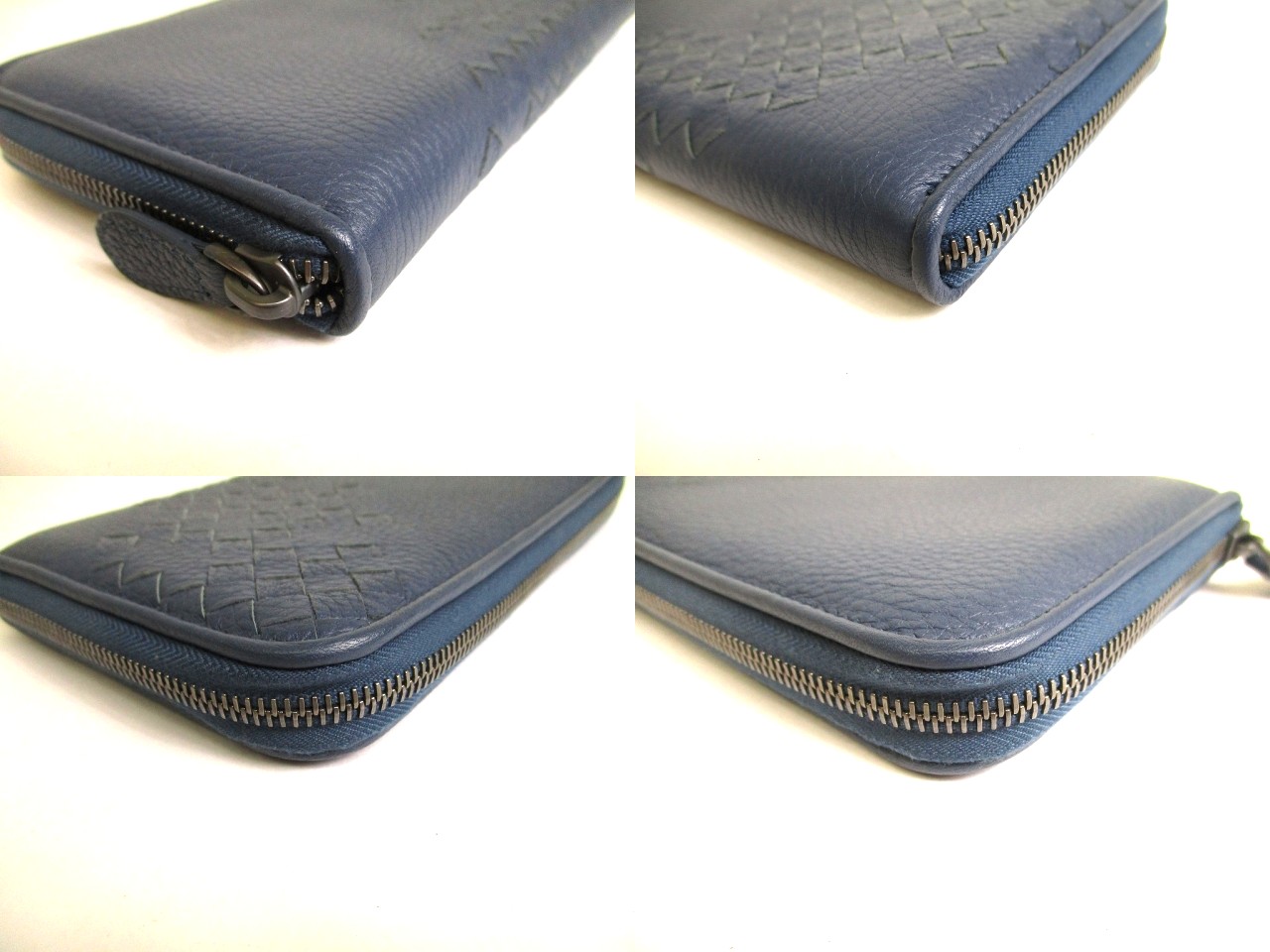 Photo7: BOTTEGA VENETA Intrecciato Green Tricolor Leather Round Zip Wallet Purse #a904