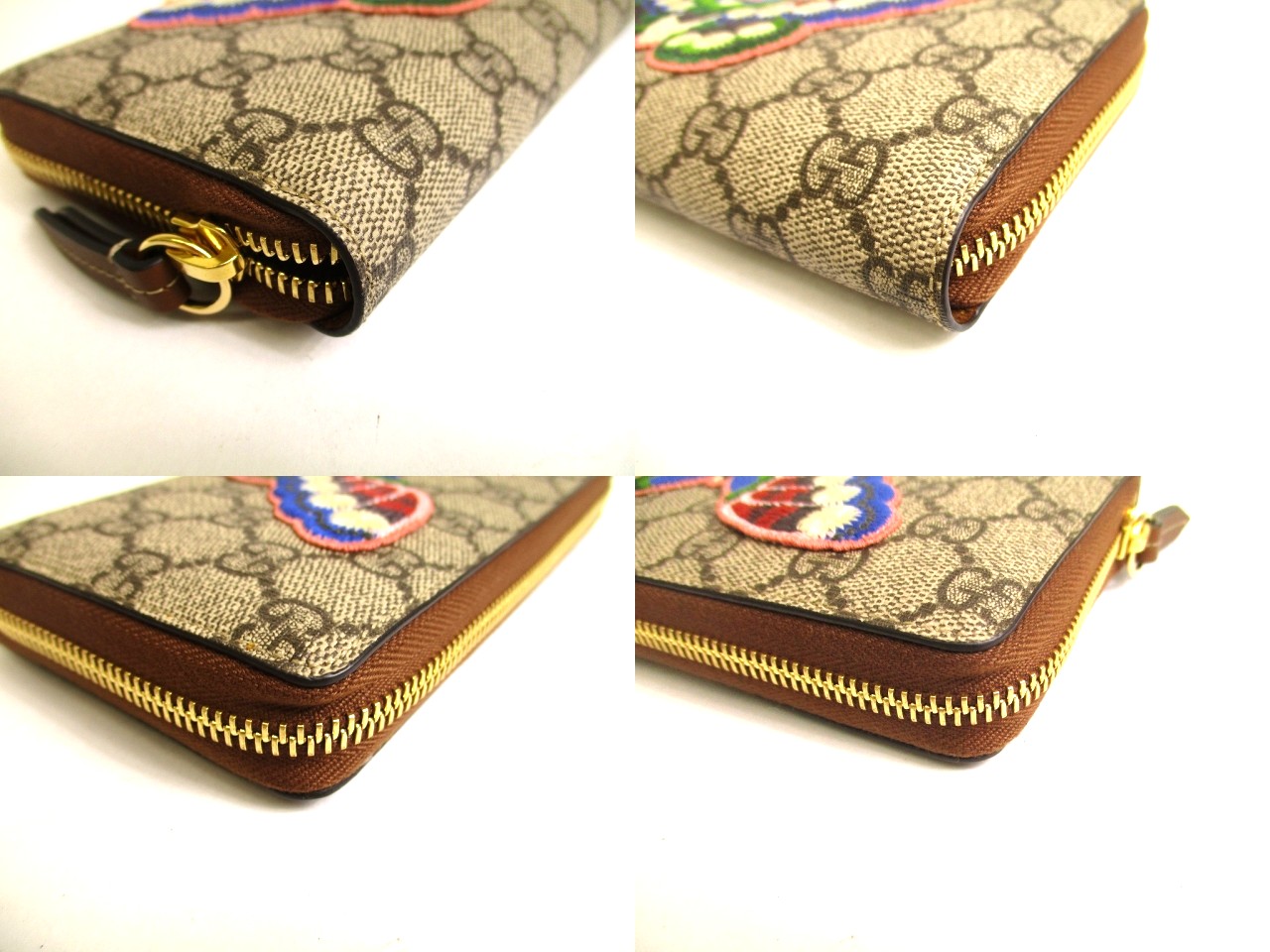 Photo7: GUCCI GG Coating Canvas Leather Butterfly Motif Round Zip Wallet #a907