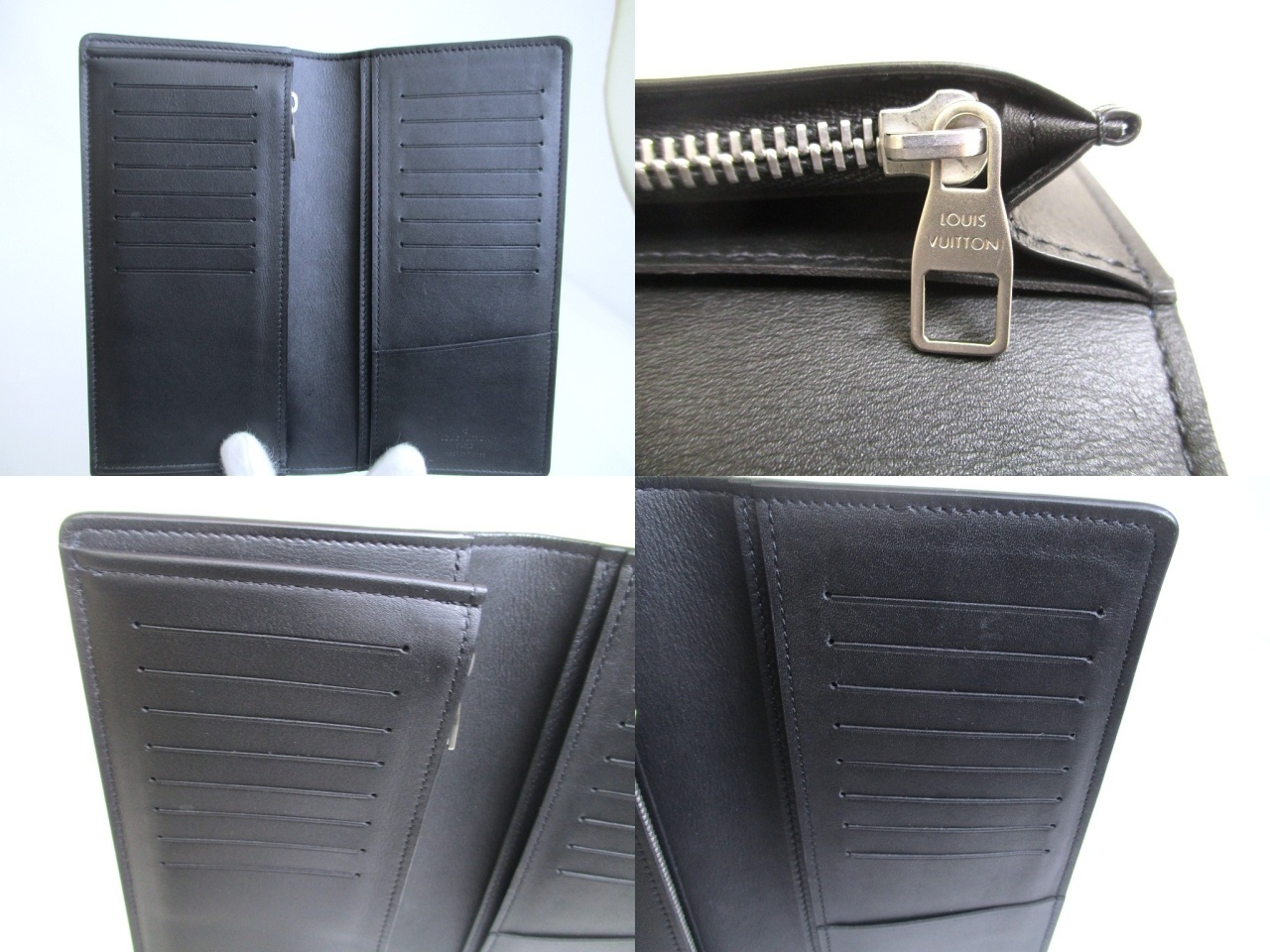 Photo8: LOUIS VUITTON Damier Infini Blue Leather Wallet Portefeuille Brazza #a912