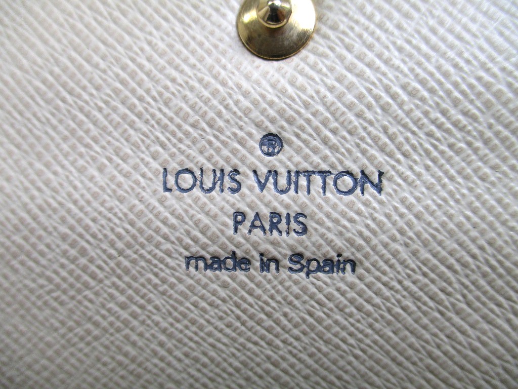 Photo10: LOUIS VUITTON Damier Azur White Leather Flap Wallet Purse Sarah #a914