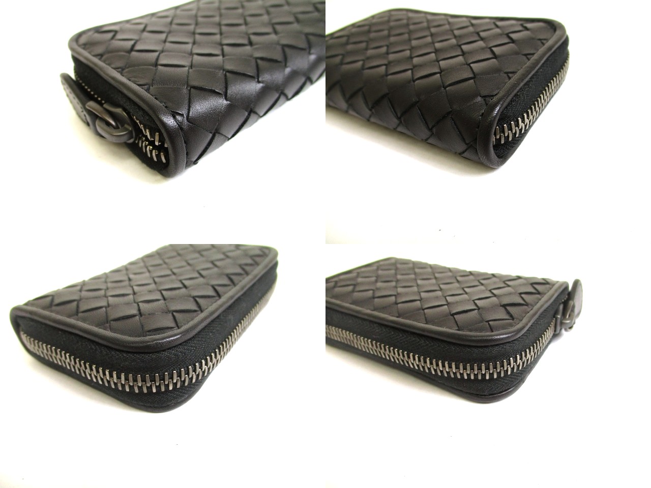 Photo7: BOTTEGA VENETA Intrecciato Black Leather Zipped Card Case Coin Purse #a920