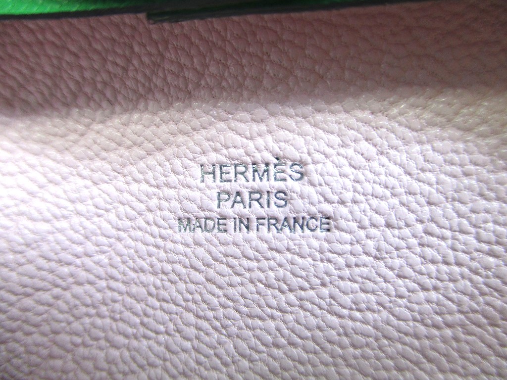 Photo10: HERMES Bamboo & Rose darling Chevre Myzore Leather Coin Purse Bastia #a925