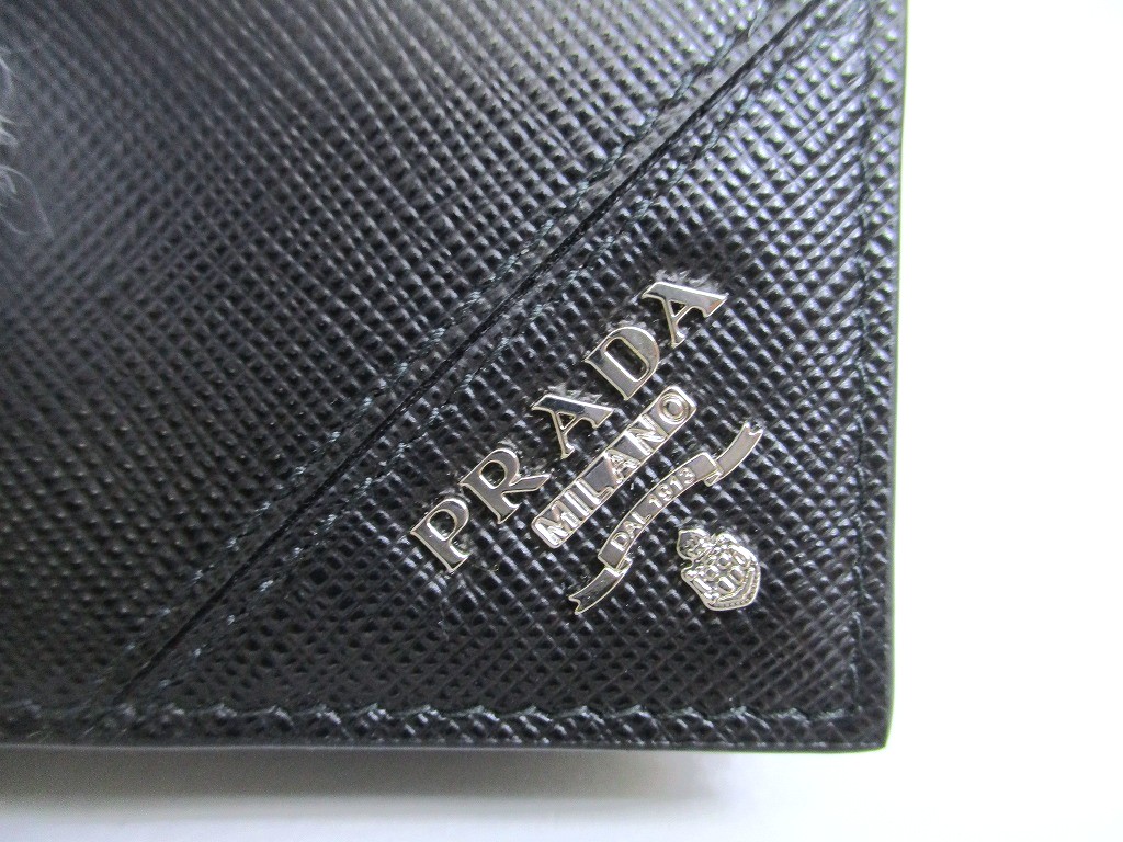 Photo10: PRADA Black Saffiano Leather Card Case Card Holder #a929