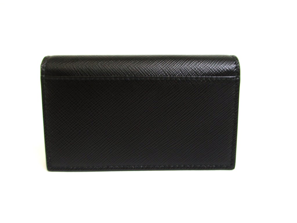Photo2: PRADA Black Saffiano Leather Card Case Card Holder #a929