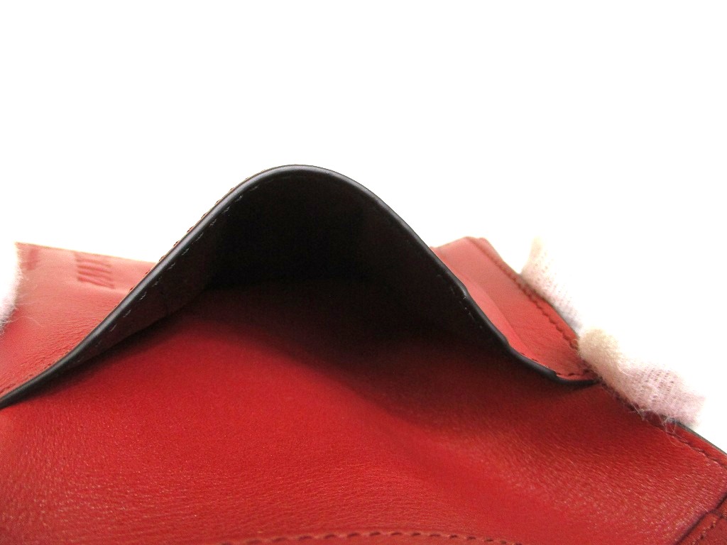 Photo11: LOEWE Light Camel Pecan Color Leather Bifold Wallet Compact Wallet #a931