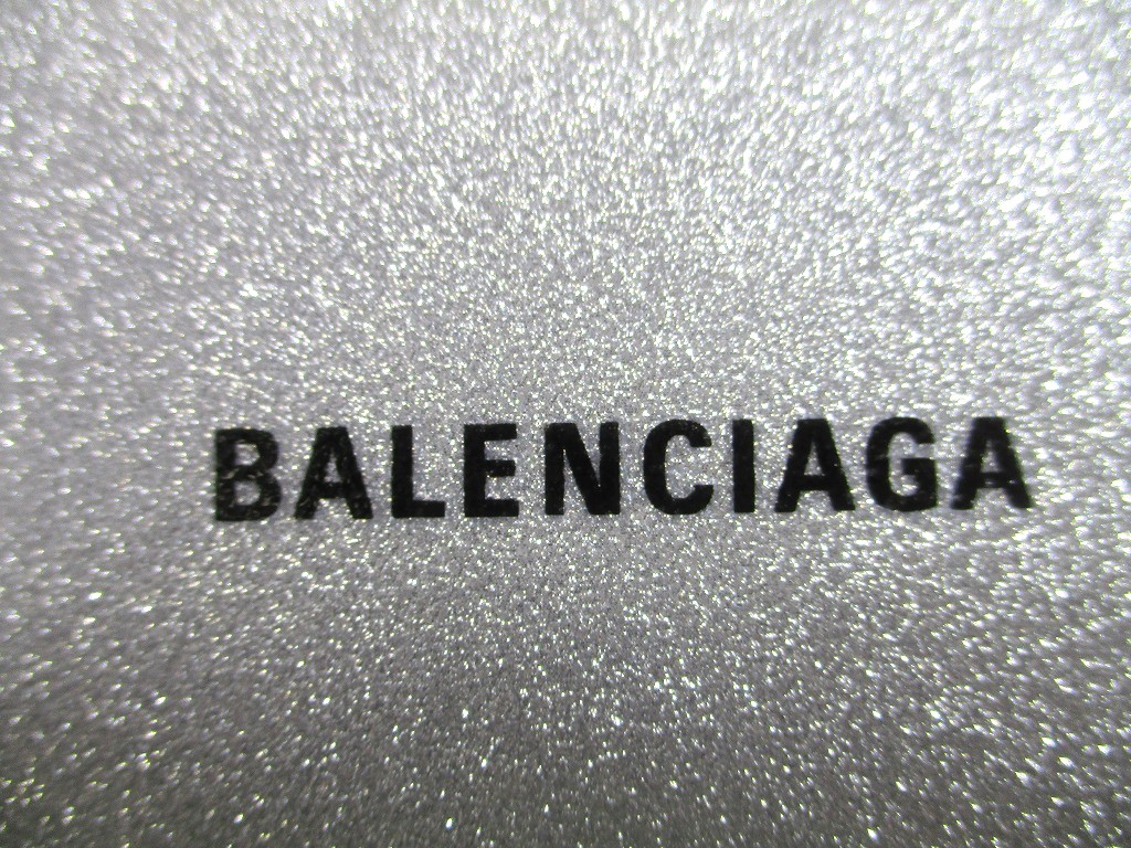 Photo12: BALENCIAGA Gray Glitter Leather Silver H/W 6 Pics Key Chain #a936